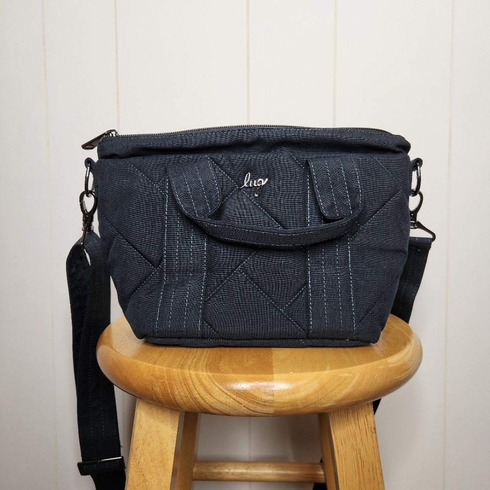 Lug Heather Indigo Blue Dory Mini Small Crossbody Purse with Tote Handles